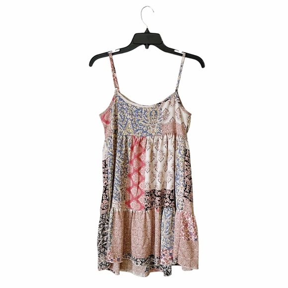 Altar’d State Out To Brunch Dress Women's Size XS Boho Patchwork Spaghetti Strap - Picture 3 of 10